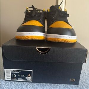 Air Jordan 1 Low Black and Yellow Sneakers